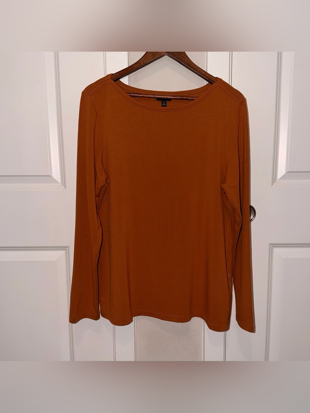 NWOT Banana Republic Women’s Long-Sleeve Crewneck Top in Rust Size XL